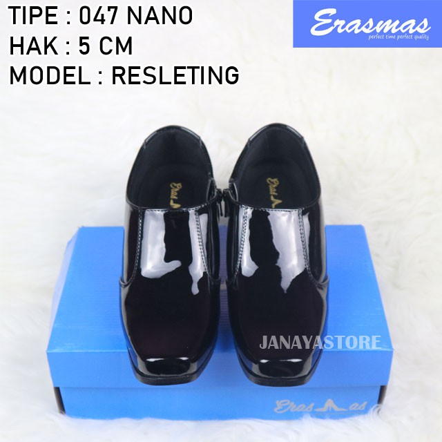 Sepatu PDL Sus Erasmas Resleting 047 ANGKLE BOOTH Polwan Kowad DISHUB POL PP BHAYANGKARI HAK 5CM