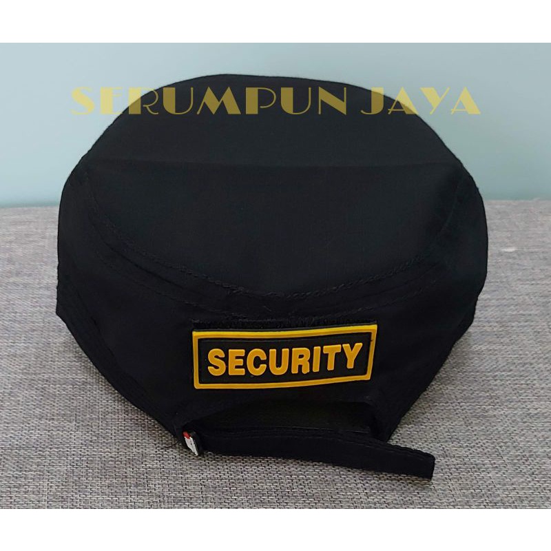 TOPI KOMANDO SECURITY LOGO BIRU - TOPI KOMANDO SECURITY LOGO BIRU VELCRO HITAM 2 PATCH