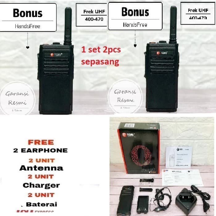 Promo Paket 2 Unit TORI TH-200 Radio HT Handy Talky / Walkie talkie