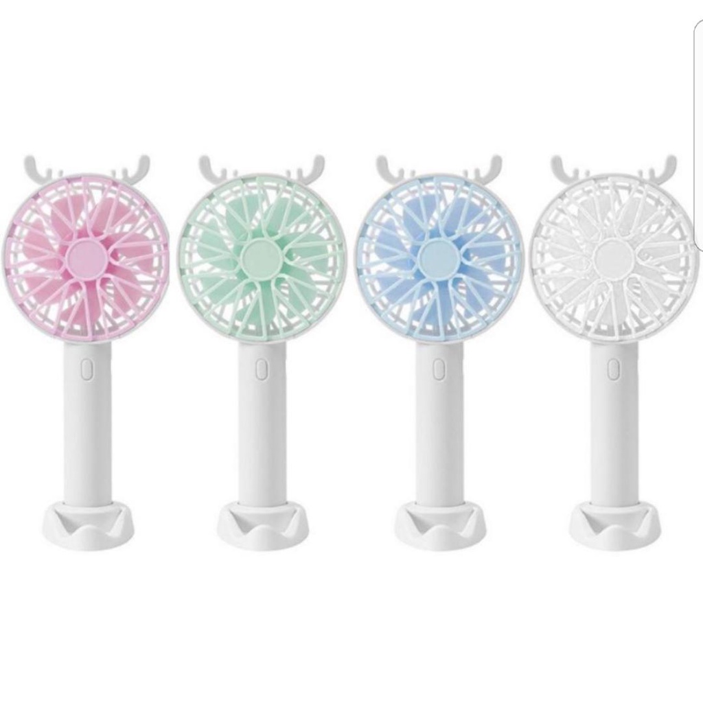 Kipas Angin tanduk rusa Portable Mini Fan Ada Holder HP Usb charger charging Rechargeable L18