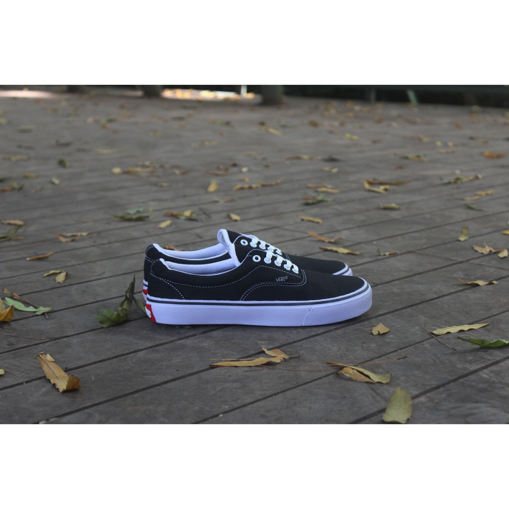 SEPATU VANS AUTHENTIC FULL BLACK HITAM POLOS WHITE PUTIH OLDSKOOL ERA ICC IFC DT