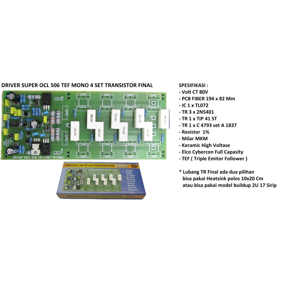 DRIVER POWER SUPER OCL SOCL 506 TEF MONO 4 SET TR FINAL PCB FIBER GM027