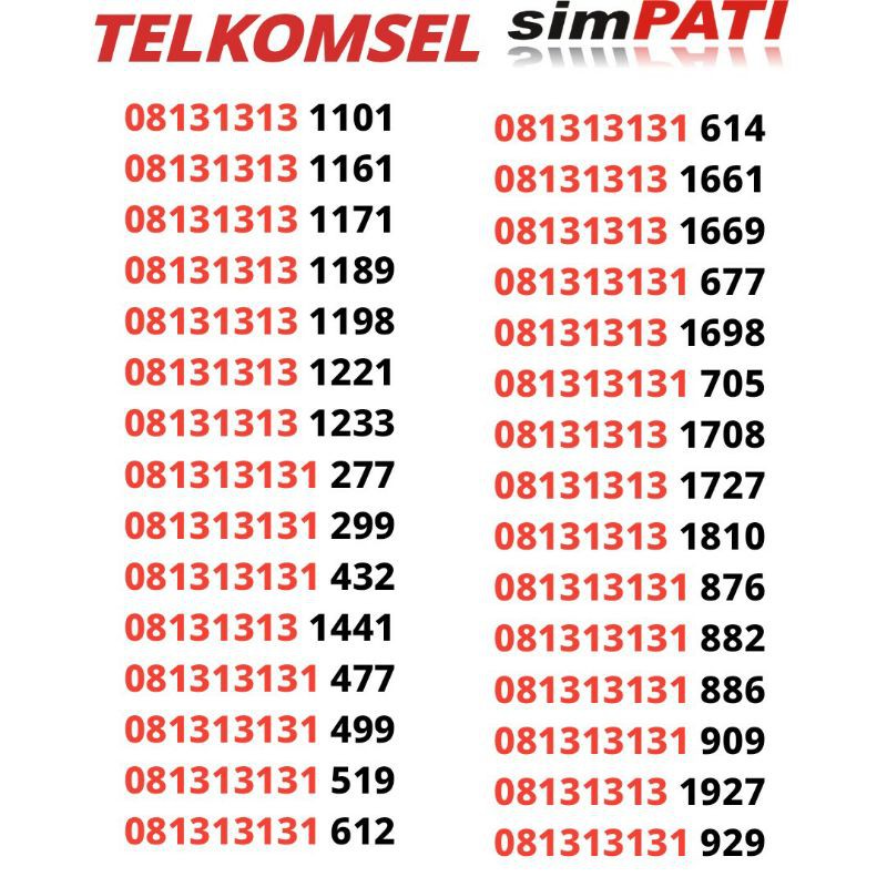 Telkomsel simpati cantik 1313131