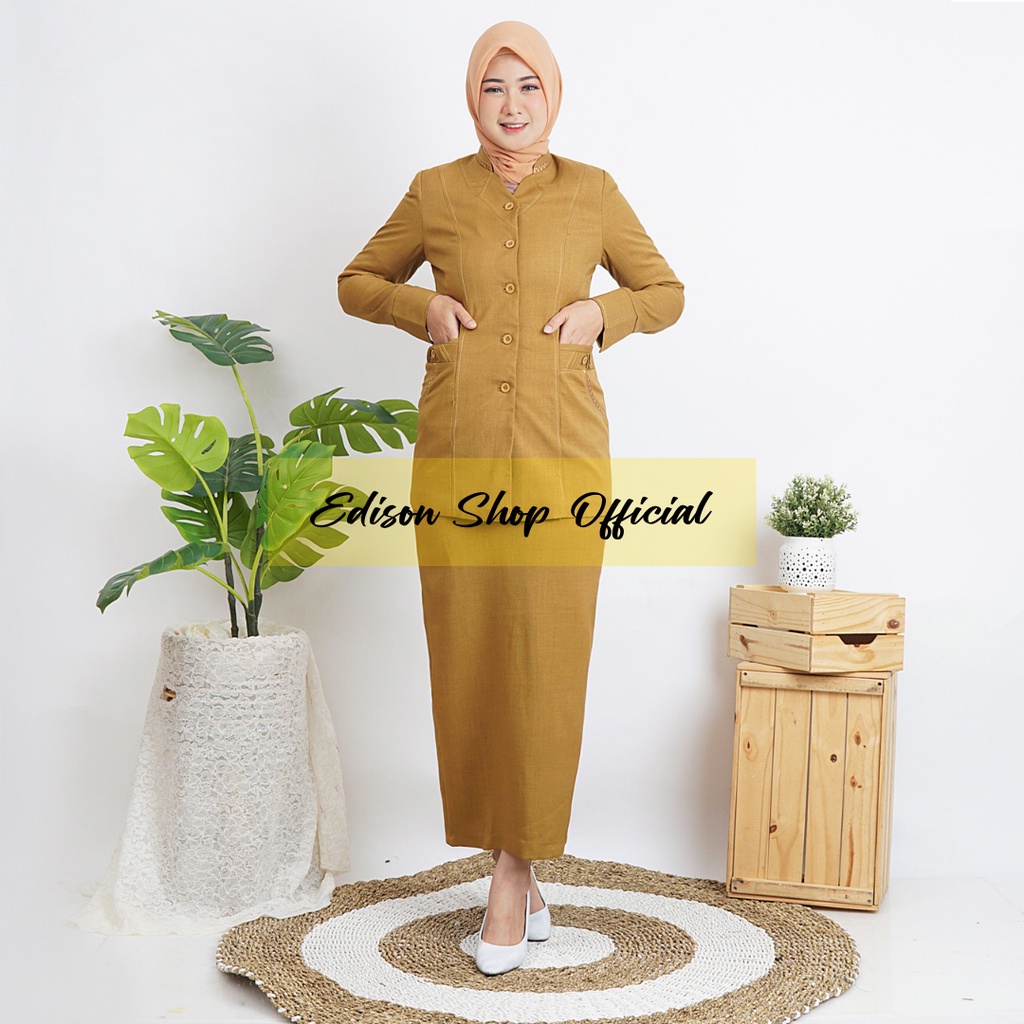 Seragam Blazer PNS PDH ASN Pemda Guru Khaki Tua Muda Rok Celana Wanita Terbaru Tersedia Jumbo Size K