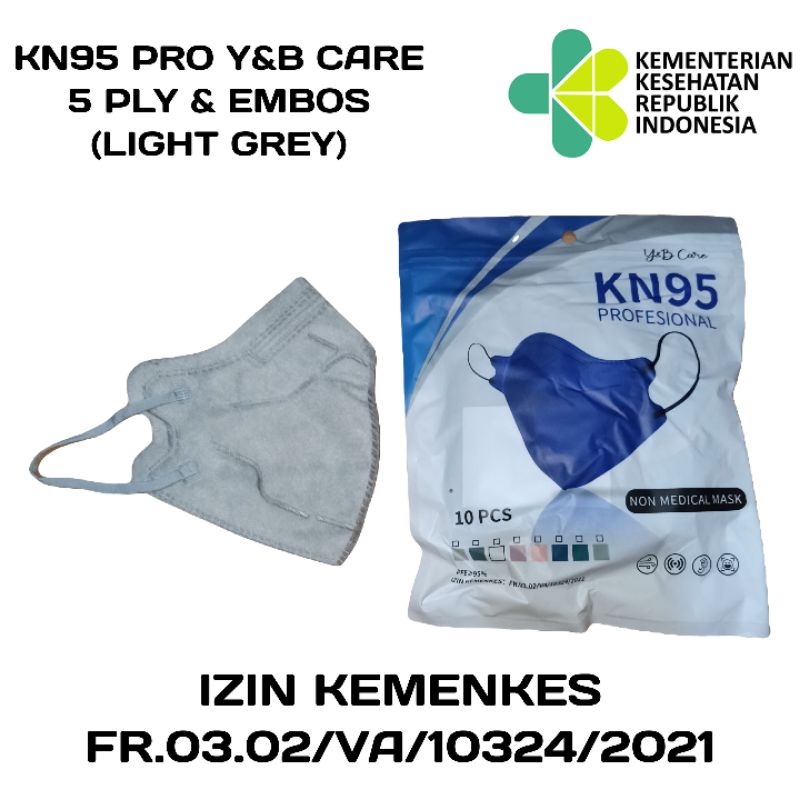 Masker Kf94 isi 50pcs 4ply High Quality Bahan Nyaman dan Lembut Semarang-KN95 PRO ABU 50 PCS