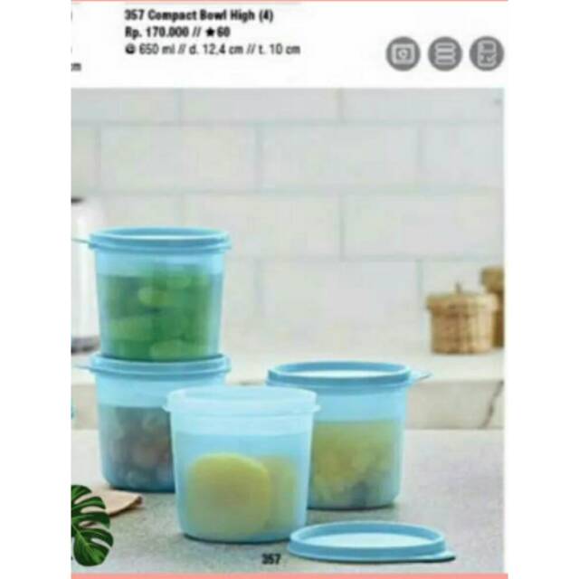 Compact Bowl High Tup 1 pcs Warna Biru