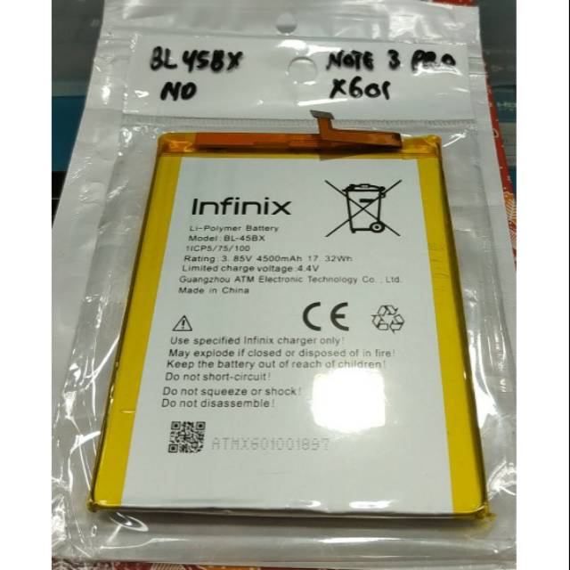 INFINIX NOTE 3 PRO / X601 / BL-45BX , INFINIX S4 / X626 / HOT 7 PRO / BL-39KX , INFINIX NOTE 8 / HOT 10 / HOT 11 / BL-51BX  baterai battery battle