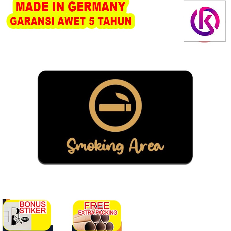 

Terlaris SIGN AKRILIK Tempel - SMOKING AREA GOLD / KAWASAN MEROKOK - Uk20x12cm