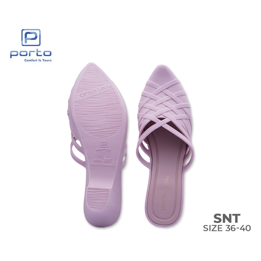 (COD) Sandal Selop Santai Wanita Wedges Jelly Karet Porto SNT