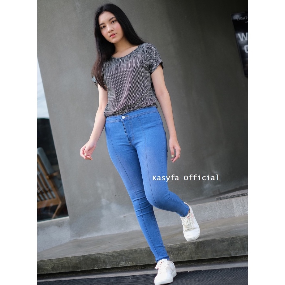 CELANA JEANS HIGH WAIST FRONT LIST // JEANS HIGHWAIST TULANG