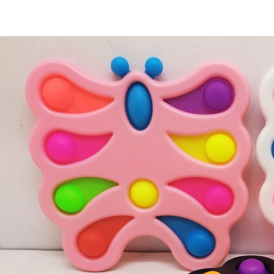 Mainan POP IT Simple Dimple Fidget 6 10 Bubble Stress Relief-10 Bubble Kupu Pink