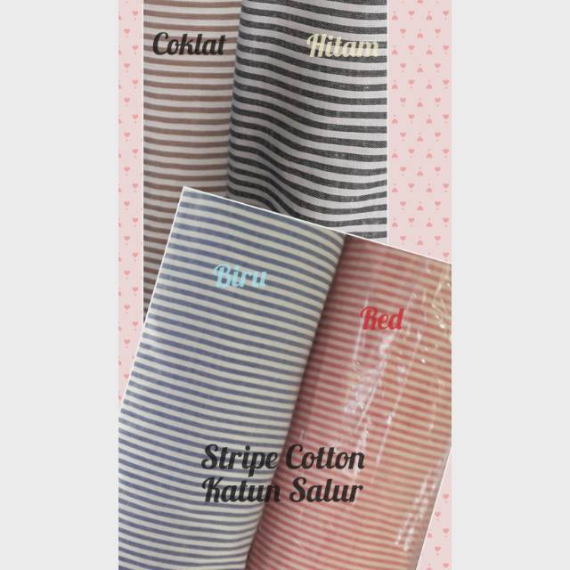KAIN KATUN SALUR/KAIN KATUN STRIPE/KAIN KATUN CORAK GARIS / KAIN KEMEJA GARIS SALUR/ STRIPE KATUN