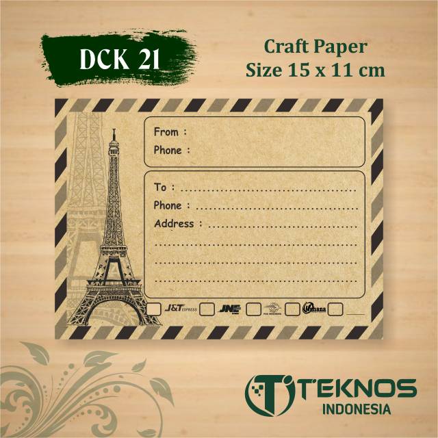 

[100 pcs] LABEL PENGIRIMAN OLSHOP SUPER BESAR KERTAS KRAFT 15 x 11 cm - LABEL OLSHOP