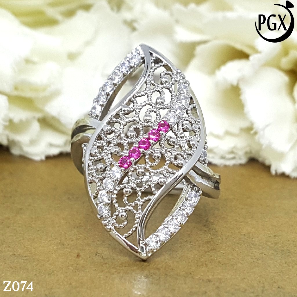 PGX Cincin Xuping Wanita Lapis Emas Aksesoris Perhiasan Fashion Premium - Z074