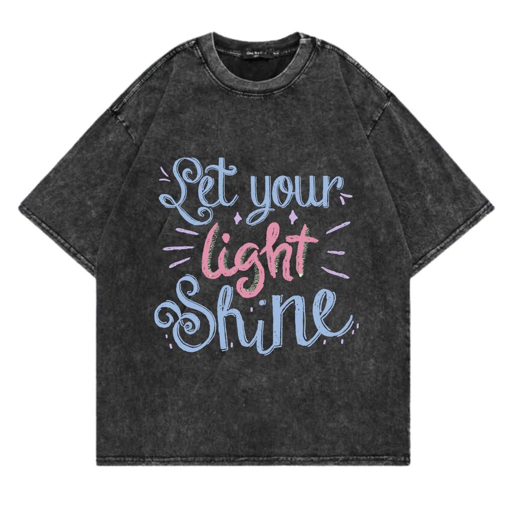 Kaos Oversize Wash Sablon Original Endrock Tema Font Light Shine