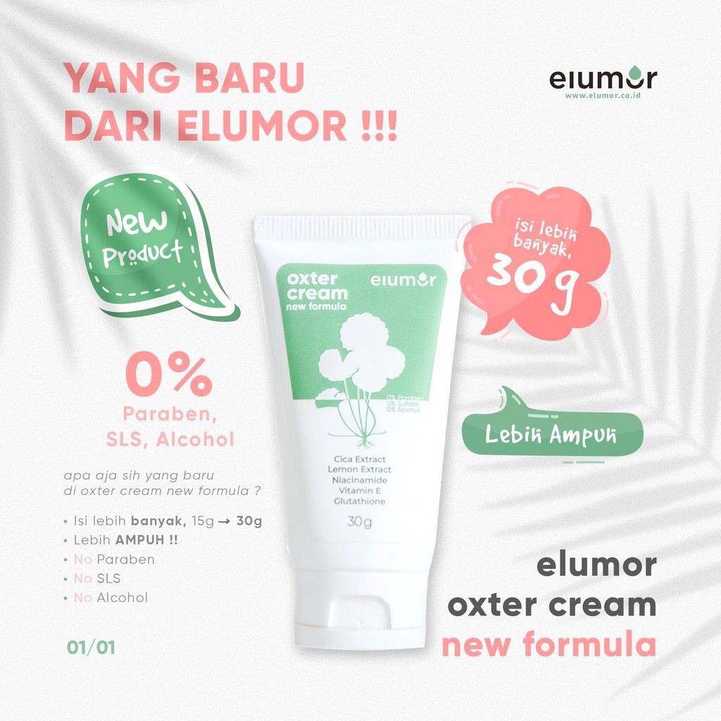 (FREE MASKER DUCKBILL) Elumor Oxter CREAM ORIGINAL Pemutih Ketiak dan Selangkangan