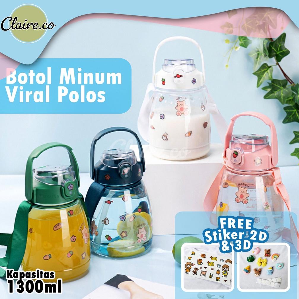 BOTOL MINUM VIRAL POLOS / BOTOL MINUM FREE STIKER / BOTOL MINUM BPA FREE TERLARISS...,,,,,