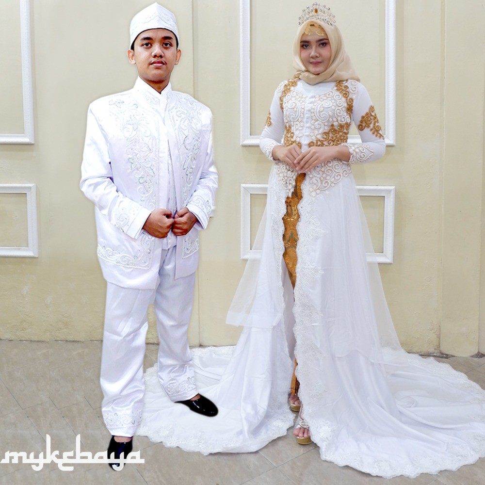 Unik Kebaya Pengantin Modern Akad Nikah Putih Resepsi Beskap Muslim