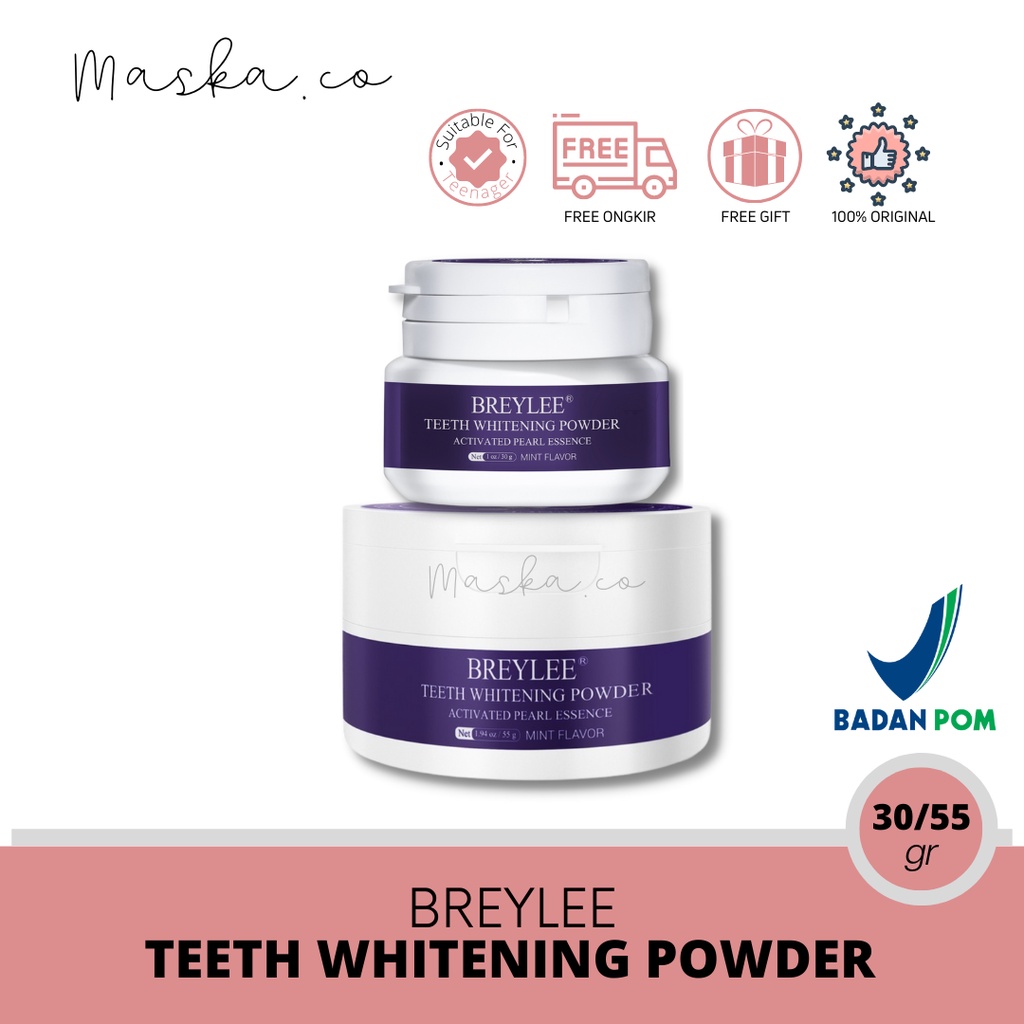 BPOM BREYLEE Teeth Whitening Powder Mencerahkan Gigi