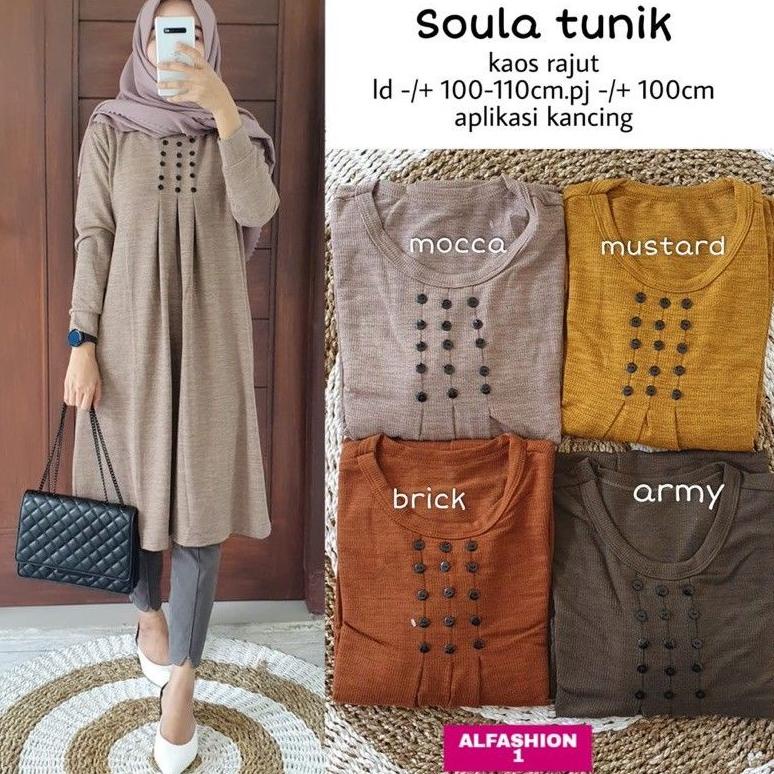 Soula Tunik - Tunik Knit Kaos Rajut Ld100 Melar / Lumina Tunik / R.4 - 255-6036