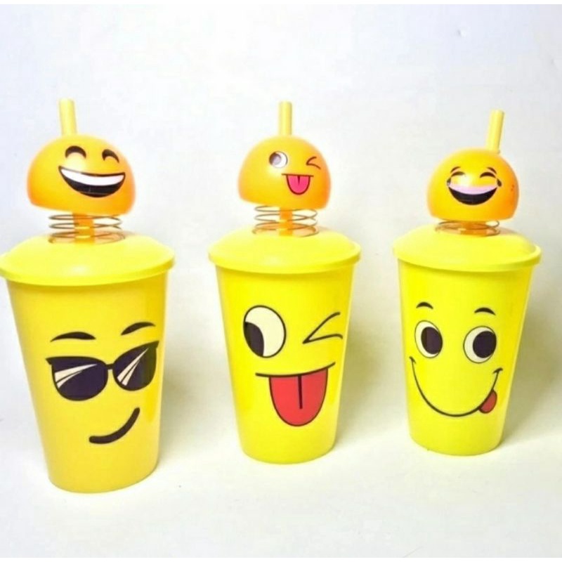 Botol Gelas Emoticon Gelas Emoji Goyang Tumbler Bottle Plastik Emoticon