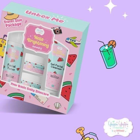 [SIAP KIRIM] PAKET SKINCARE YEPPU YEPPU BY KIYOWO TRAVEL KIT HELLO BRIGHTENING DAN ACNE TREATMENT