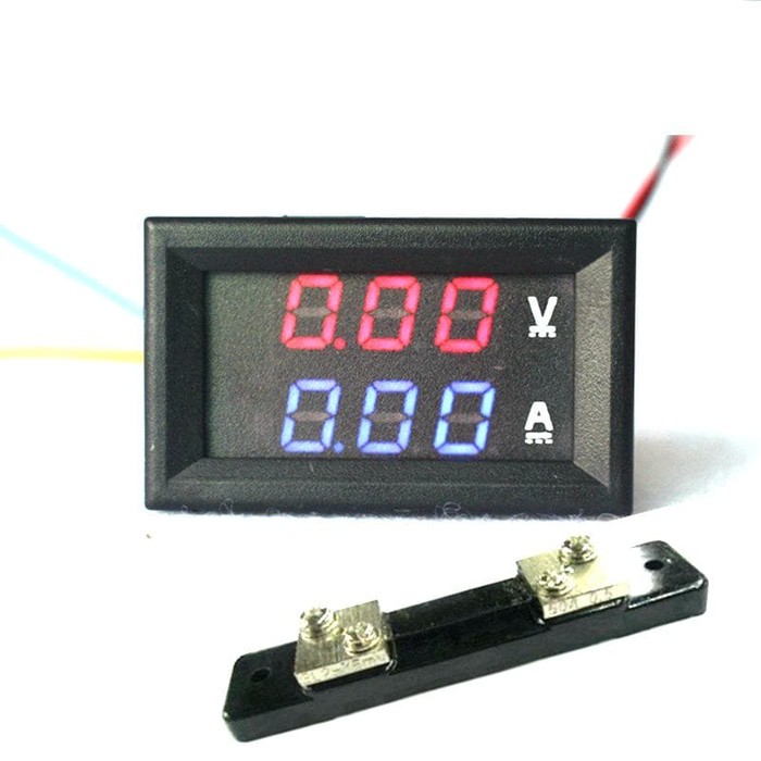 Dual Digital Ammeter Voltmeter DC 100V 50A