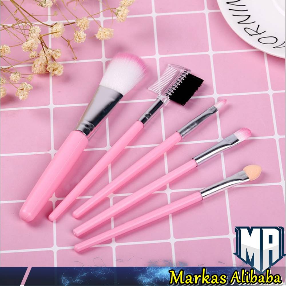 brush make up set / kuas make up 5in1 / brush kuas makeup set 5in1