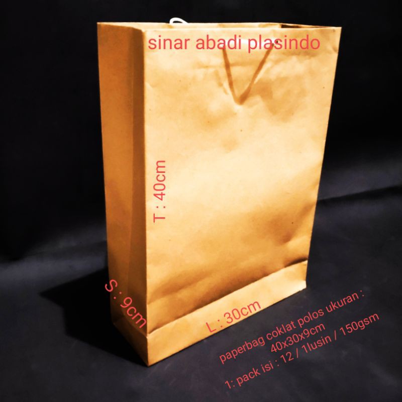 

paperbag coklat polos ukuran 40x30x9,paperbag coklat polos - XL