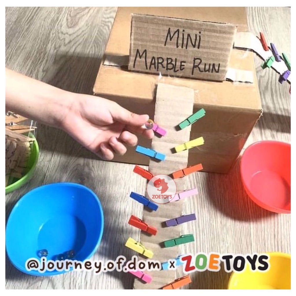 Zoetoys Clothes Pin 3.5cm | Wooden Mainan Jepit Klip Kayu Penjepit Foto Polaroid Warna Color Natural