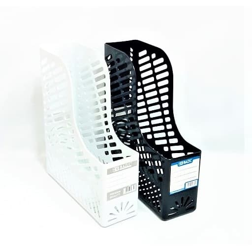 

File-Box- Box File Plastik Boks Fail Rak Dokumen Hitam Putih Plastik Keranjang -Box-File.