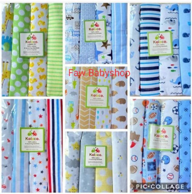 4PCS Kain Bedong Bayi Flanel Jumbo Carters isi 4 PCS / Just To You / Kolaco/ Carterlove