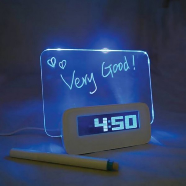 Digital Clock LED Message Board + USB Hub / jam digital jam weker papan tulis