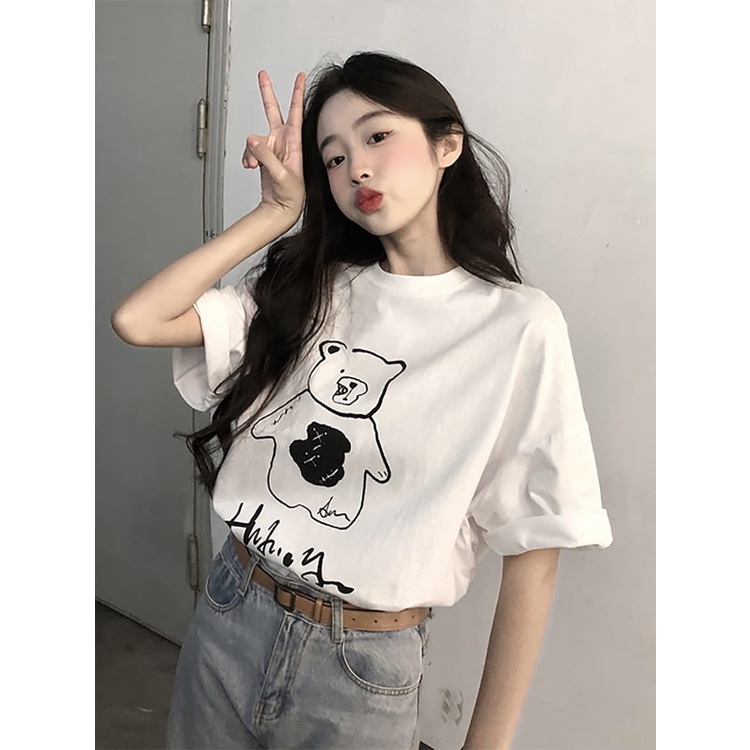 kaos oversize wanita / hihi bear