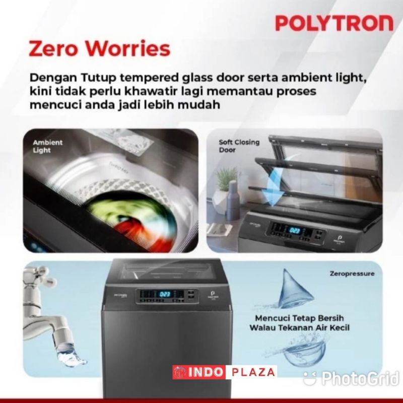 MESIN CUCI POLYTRON 1 TABUNG 10 Kg PAW-1028 LAGUNA Series NEW AGT 2022