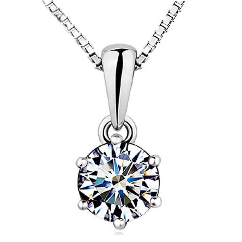 [Ready Stock]Fashion Elegant Personality Silver Plated Diamond Pendant Necklace