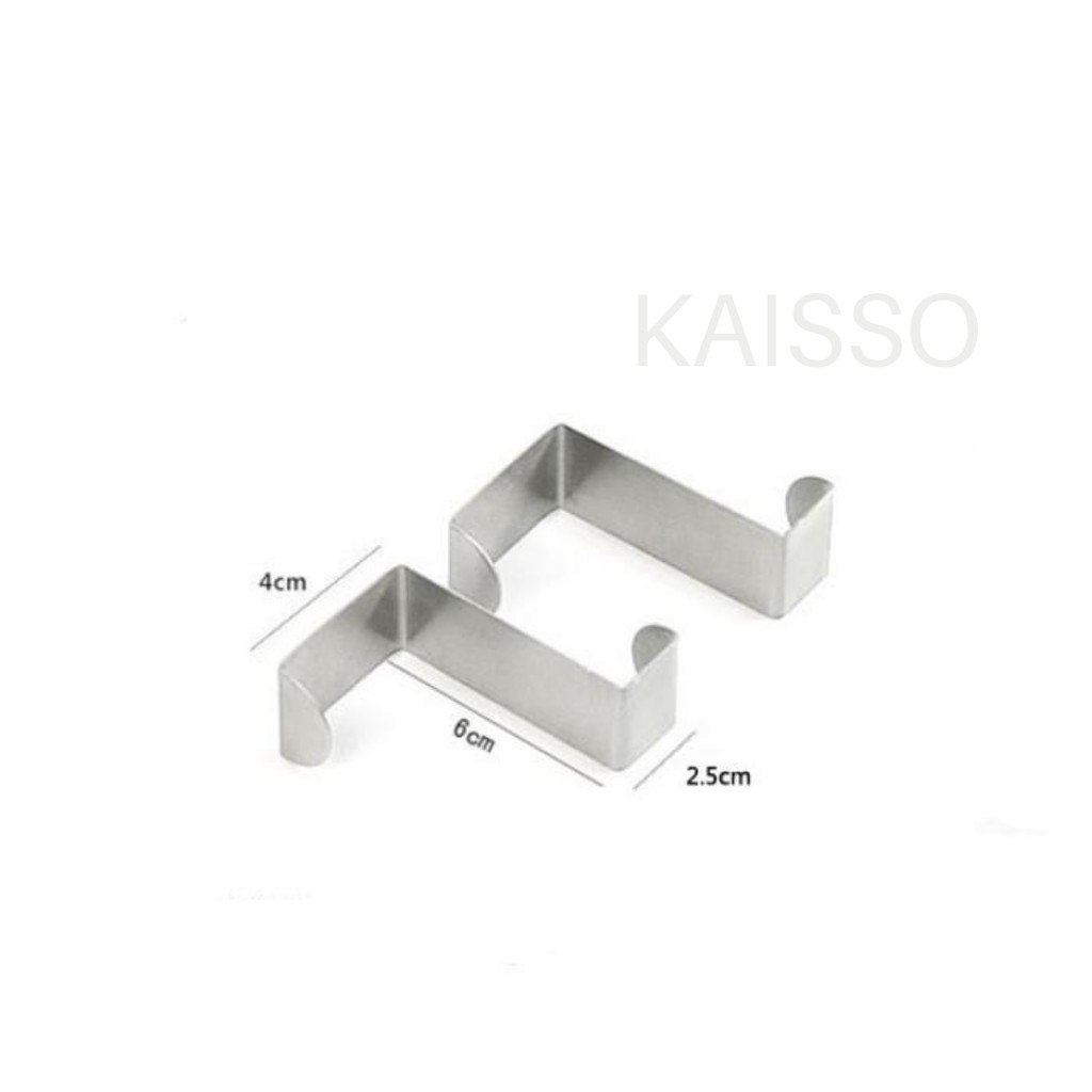 KAISSO - [1 PCS] GANTUNGAN PINTU STAINLESS STEEL / HOOK PINTU SERBAGUNA TANPA PAKU