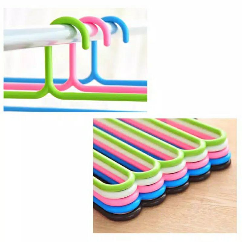 P4 Gantungan Baju 5 Susun Hanger Pakaian Laundry Jemuran Handuk Portable | Gantungan Londry Celana