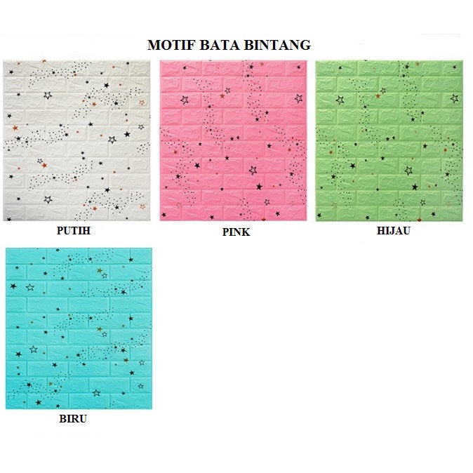 ☀ INDOLAND ☀ Wallpaper Dinding Wallpaper 3D Motif Foam Batu Bata Walpaper Per Lembar