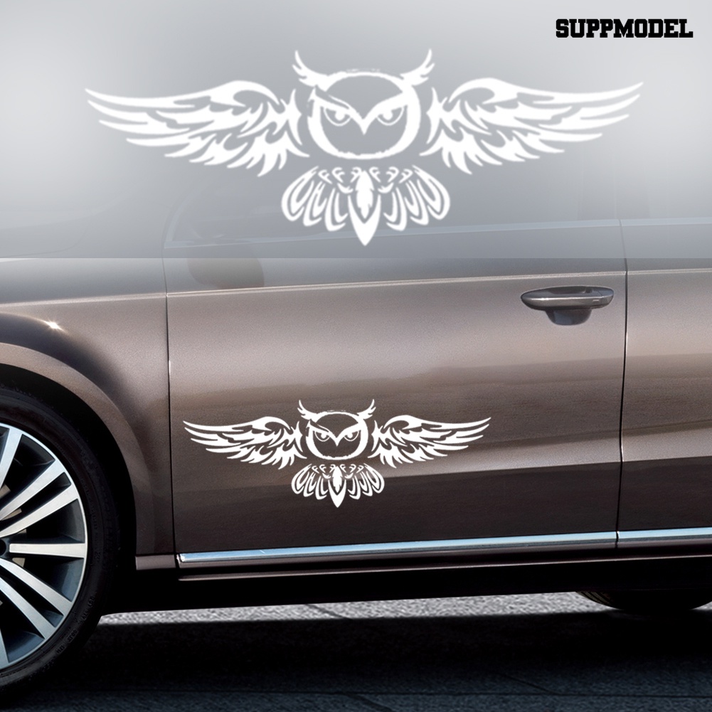 S095 Stiker Decal Motif Burung Hantu Tahan Air Untuk Dekorasi Pintu Belakang Mobil