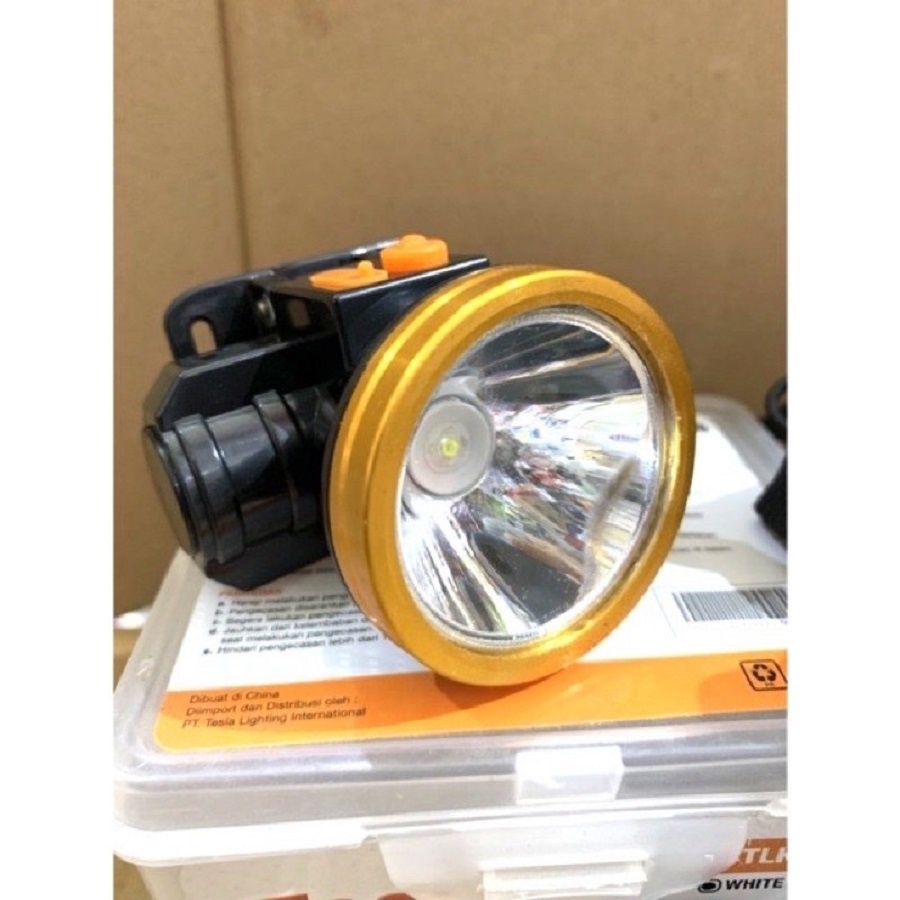 SENTER KEPALA CAS TESLA 30W 30 WATT HEADLAMP TESLA CAHAYA PUTIH KUNING