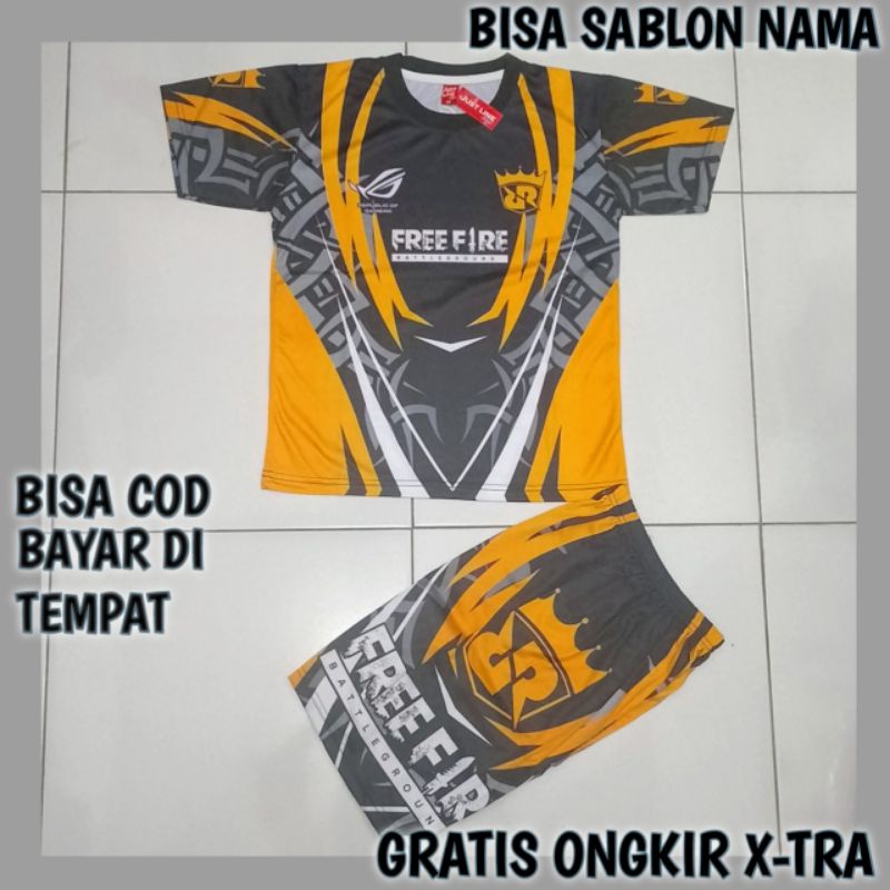 SETELAN BAJU RRQ BAJU MOBILE LEGEND X FREE FIRE SETELAN BAJU GAMING ANAK LAKI LAKI