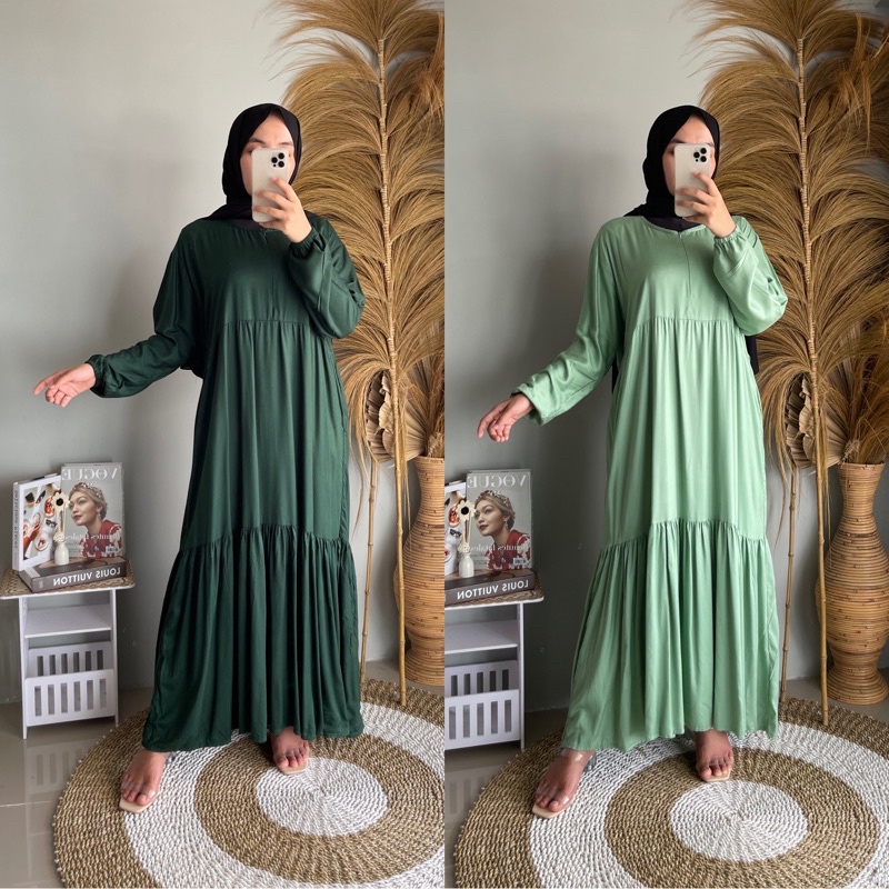 GAMIS RAYON POLOS REMPEL SUSUN