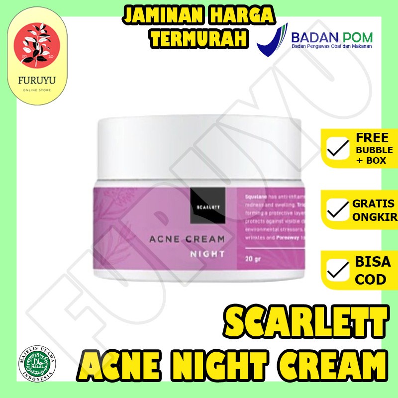 Scarlett Whitening Acne Night Cream Original BPOM