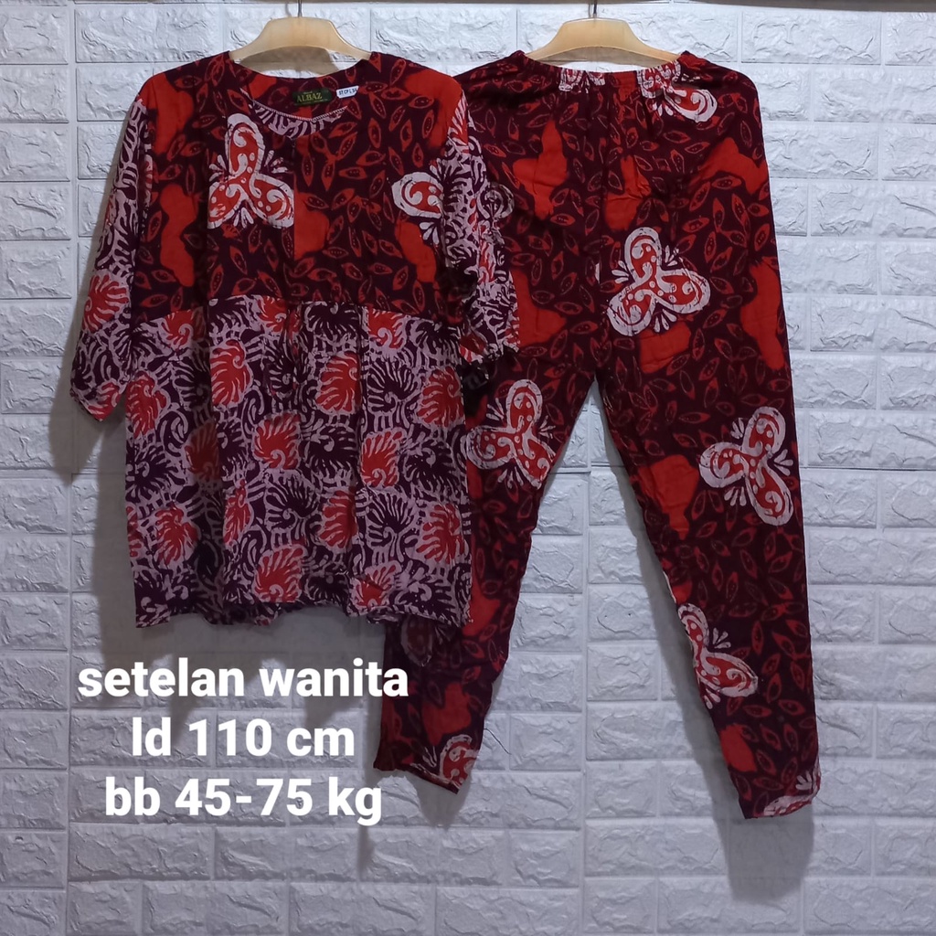Daster setelan Celana panjang Wanita terbaru asli batik pekalongan/setelan kekinian/setelan cantik/setelan murah/one set baju harian wanita/baju tidur & santai