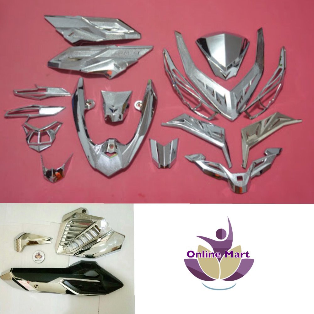 full set cover body garnish crome vario 125led vario 150 tehno plustutup knalpot plus radiator