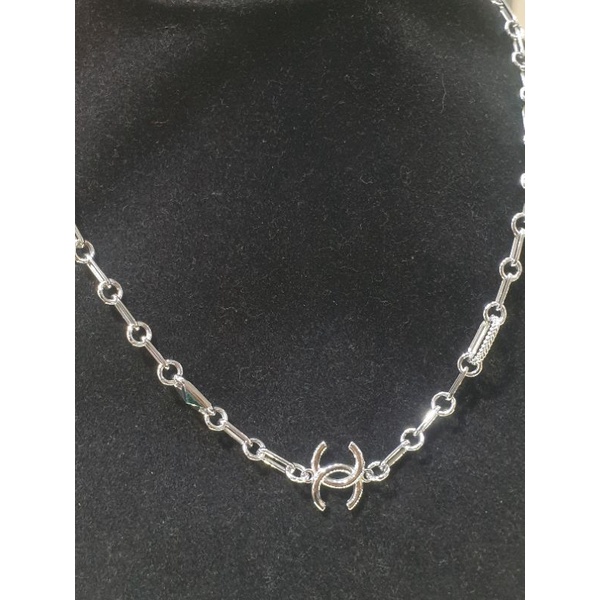 kalung rantai fashion emas putih 750