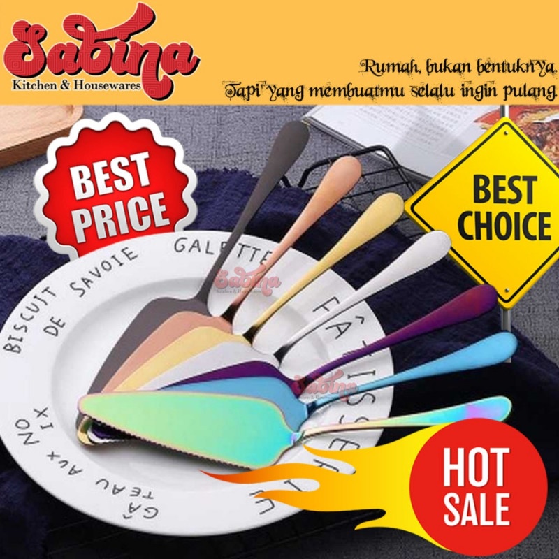 Pisau Pemotong Kue Sendok Stainless Steel Pizza Shovel Cutter