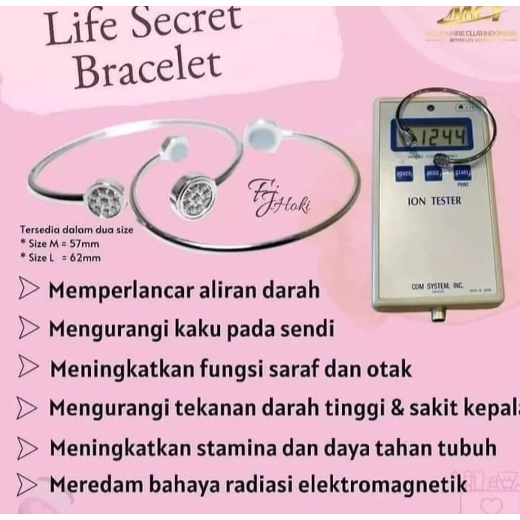 TERLARIS GELANG TANGAN MAGNET SCIENCE ENERGY NECKLACE/GELANG TERAPI KESEHATAN MAGNETIC PENDANT