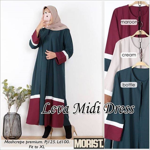 Leva Midi Dress Moscrepe Two Tone